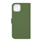 ビールとアート TM-3 Designの名画 × BEER（ミュシャ）白線画-グリーン Book-Style Smartphone Case :back