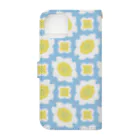 tettetextileのmukuhati pattern_wa.lightblue Book-Style Smartphone Case :back