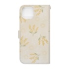 ＊momochy shop＊のミモザとうさぎ Book-Style Smartphone Case :back