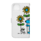 ゆるふわんにゃんのsunflower dog Book-Style Smartphone Case :back