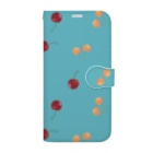 杜の魚のさくらんぼチェリー（青） Book-Style Smartphone Case