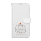 まるのねこみせのぽっちゃりしろさん　こうばこけーき Book-Style Smartphone Case