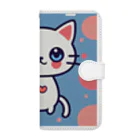 A31eの狛猫のミケ「はーとびーと」 Book-Style Smartphone Case