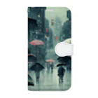 Non-Fungible T-shirtの雨のとある街 Book-Style Smartphone Case