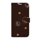 hikari_graphicsの コーヒーとチョコレート休憩タイム　BROWN Book-Style Smartphone Case