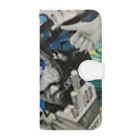 田中黄色水晶の青いにぎやかコラージュ Book-Style Smartphone Case