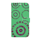 LalaHangeulのはんぐるぐるぐる　グリーンピンク Book-Style Smartphone Case