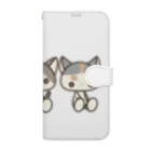 ねことおひるねのぬいぬい 手帳型スマホケース