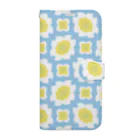 tettetextileのmukuhati pattern_wa.lightblue Book-Style Smartphone Case