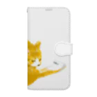 山大にゃんこ大作戦(YND)の毛繕い中のきなこ(手帳型スマホケース) Book-Style Smartphone Case