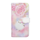 る〜ぷのシマエナガさんと薔薇 Book-Style Smartphone Case