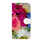 ナチュラルフラワーのバラの花束 Book-Style Smartphone Case