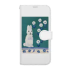 zimei-diary の白いうさぎと白い花畑 Book-Style Smartphone Case