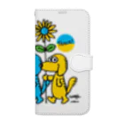 ゆるふわんにゃんのsunflower dog Book-Style Smartphone Case