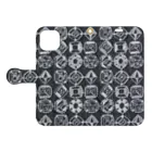 Canako Inoueの刺繍Diamond black 手帳型スマホケース Book-Style Smartphone Case:Opened (outside)