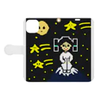 yayoiboy 弥生ボーイくんの弥生ボーイくん夜の富士山の上でひと休み Book-Style Smartphone Case:Opened (outside)