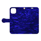 下田村のwater surface 009 navy blue 手帳型スマホケースを開いた場合(外側)