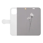 rilybiiのtwo flower ** dustypink 手帳型スマホケースを開いた場合(外側)