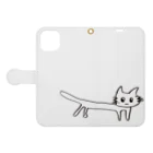 可愛い可愛いねこのヨーリーの【うにょーん】可愛いねこ Book-Style Smartphone Case:Opened (outside)