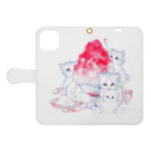 nya-mew（ニャーミュー）のかき氷大好き Book-Style Smartphone Case:Opened (outside)