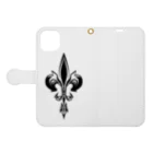 Silver Clowの⚜️fleur de lys⚜️ 手帳型スマホケースを開いた場合(外側)