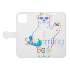 Mark martのSwimming Bear レインボー Book-Style Smartphone Case:Opened (outside)