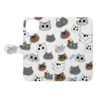 ねこほうチャンネル公式グッズの散らばりねこほう４匹 Book-Style Smartphone Case:Opened (outside)