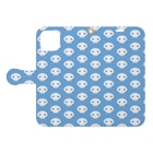ミニマムユニヴァース@SUZURIのデビねこくん 手帳型スマホケース ブルー Book-Style Smartphone Case:Opened (outside)