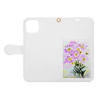 SUZURI.KEY-CHANの昼咲き月見草BF0902 Book-Style Smartphone Case:Opened (outside)