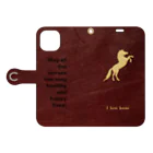 Blue Iris ﾌﾞﾙｰｱｲﾘｽのI love horse Book-Style Smartphone Case:Opened (outside)