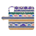 Wearing flashy patterns as if bathing in them!!(クソ派手な柄を浴びるように着る！)のオリエンタルな模様1 Book-Style Smartphone Case:Opened (outside)