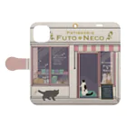 元祖ふとねこ堂のふとねこ洋菓子店 Book-Style Smartphone Case:Opened (outside)