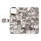 shop あこ猫犬屋のねこ集会 Book-Style Smartphone Case:Opened (outside)