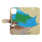 Kotetsu diary(SUZURI店)のシェルティ2匹＆スズメ×北海道 Book-Style Smartphone Case:Opened (outside)