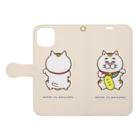 目つきの悪い猫＠いけやけいの招きにゃんこ Book-Style Smartphone Case:Opened (outside)