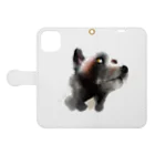 黒犬ちゃんの黒犬サキたん Book-Style Smartphone Case:Opened (outside)