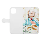 mimicolorの赤い花 Book-Style Smartphone Case:Opened (outside)