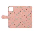 手毬寿司子🐱🍣の寿司子＆猫 Book-Style Smartphone Case:Opened (outside)