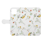 orange_honeyの花柄5 Book-Style Smartphone Case:Opened (outside)