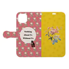 Pulmo（プルモ)の【Rose&Cat】Nothing About Us Without Us スマホケース Book-Style Smartphone Case:Opened (outside)