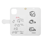 YUTANEKO公式ショップのゆたねこ「読書／ハト」 Book-Style Smartphone Case:Opened (outside)