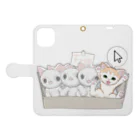 nya-mew（ニャーミュー）のもってけ！ポチッとな Book-Style Smartphone Case:Opened (outside)