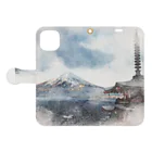 水彩日本のFUJI Book-Style Smartphone Case:Opened (outside)