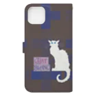 PALA's SHOP　cool、シュール、古風、和風、のCHAT BLANCー０Q５ Book-Style Smartphone Case :back