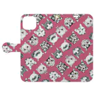 Ringo |  シュレの森　at SUZURIのNEKOS キャンディピンク Book-Style Smartphone Case:Opened (outside)