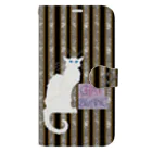 PALA's SHOP　cool、シュール、古風、和風、のCHAT BLANCー０Q１１ Book-Style Smartphone Case