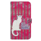 PALA's SHOP　cool、シュール、古風、和風、のCHAT BLANCー０Q１4 Book-Style Smartphone Case