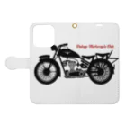 JOKERS FACTORYのVINTAGE MOTORCYCLE CLUB 手帳型スマホケースを開いた場合(外側)