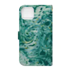 guruguのEbru Green Book-Style Smartphone Case :back