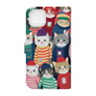 じょじお（猫大好きおじさん）の猫の大群 Book-Style Smartphone Case :back